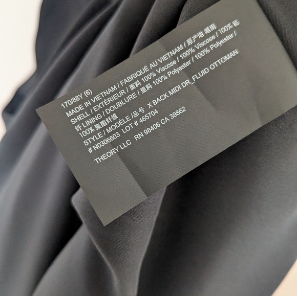 Theory Black Ottoman Midi Dress - Picture 6 of 7